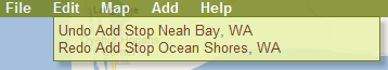 myscenicdrives.com Road Trip Planner allows you to undo updates to your plans with a click of a mousse.