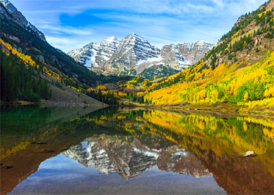 The iconic landscape of Maroon Bells