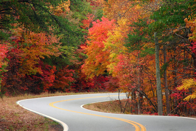 Road to Fort Mountain State Park in Autumn