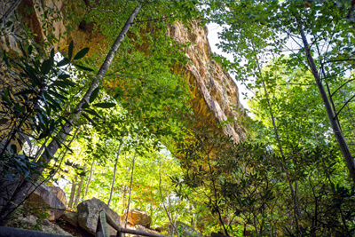 Natural Bridge is 78-feet long, 65-feet high and and 40-feet thick.