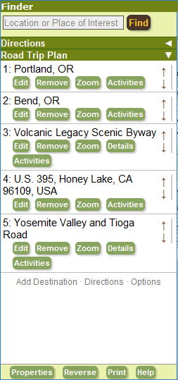 mileage trip planner